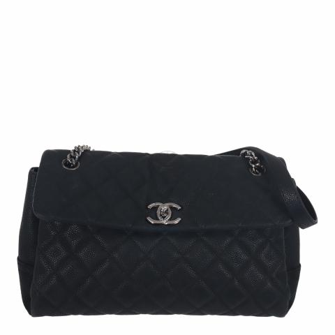 Sell Chanel Matte Caviar Lady Pearly Flap Shoulder Bag Black